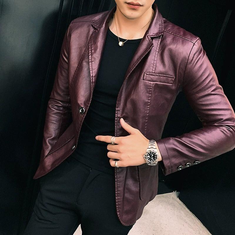 Fashion Casual Men's Suit Leather Jacket - MAXIME