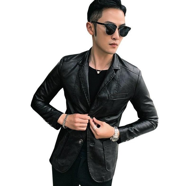 Fashion Casual Men's Suit Leather Jacket - MAXIME