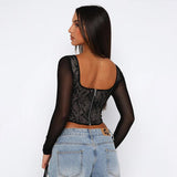 Maxime Lace Long-sleeved Top - MAXIME