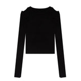 Maxime Black Strapless Long Sleeve Bottoming Shirt Women's - MAXIME