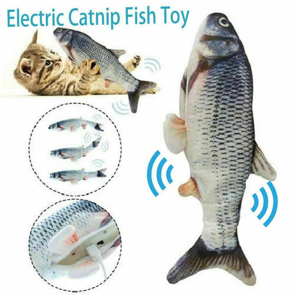 Electric Fish Cat Toy Realistic Interactive Kicker Jumping Dancing Kitten Toys - MAXIME