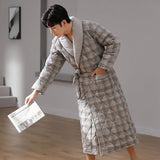 Long Sleeved Autumn And Winter Thin Quilted Bathrobe - MAXIME