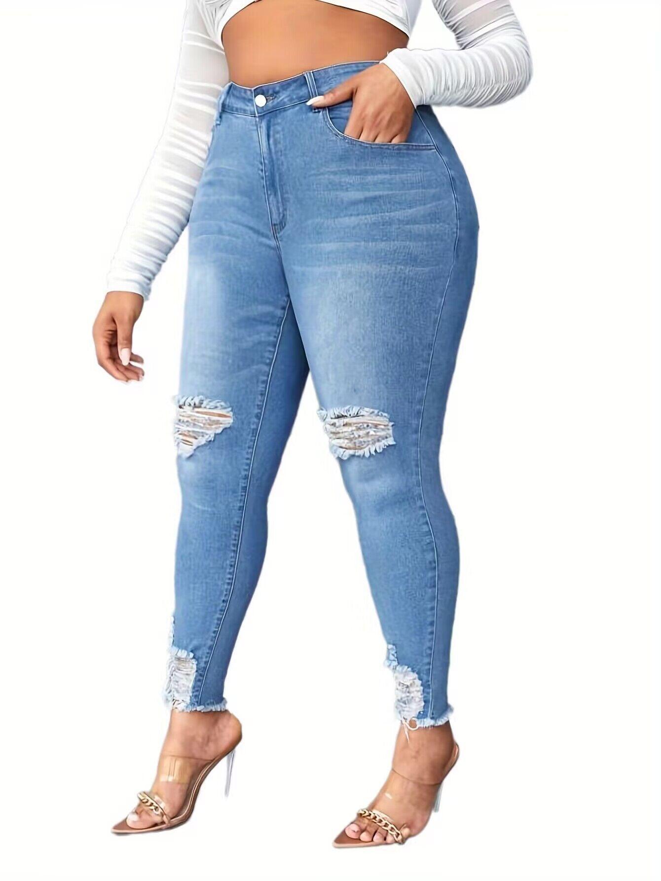 Ripped Plus Size Jeans - MAXIME