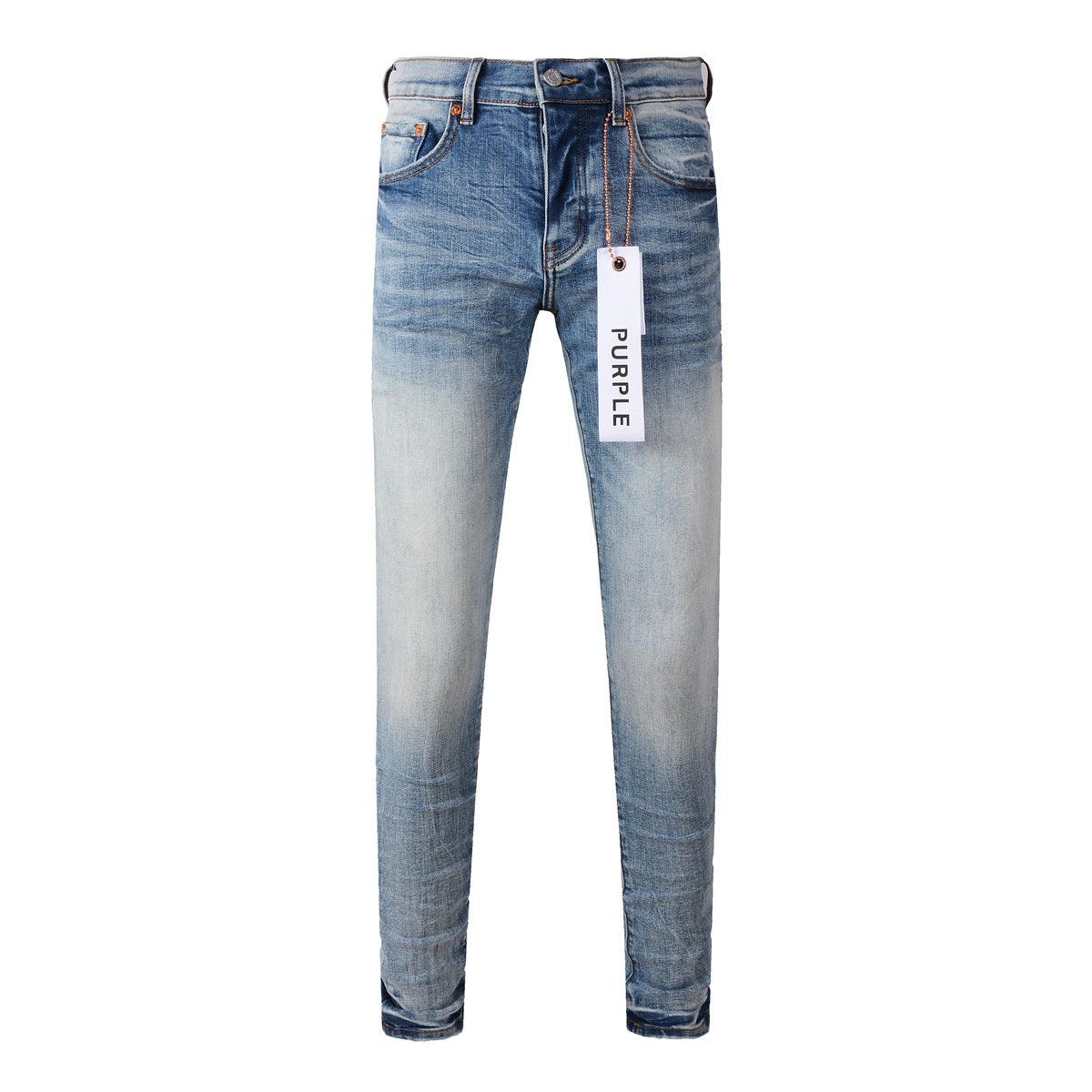 Men's American High Street Blue Patch Jeans - MAXIME