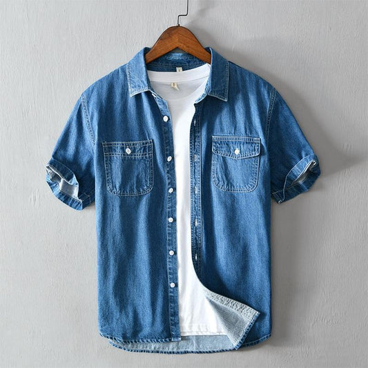 Summer Cotton Denim Shirt Coat For Men - MAXIME