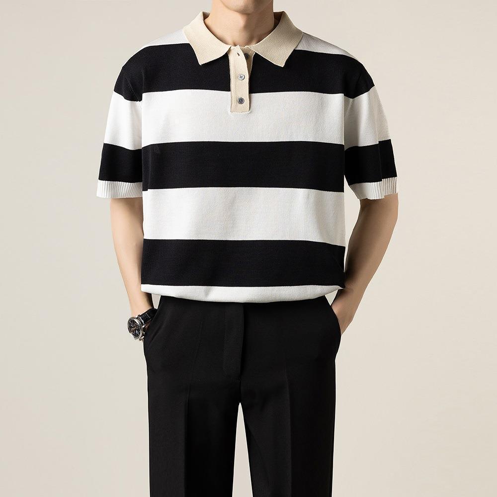 Polo Shirt Casual Striped Short Sleeve - MAXIME