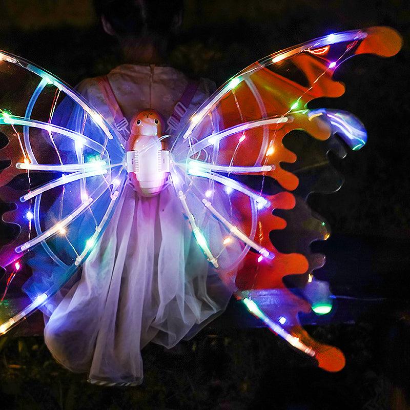 Girls Electrical Butterfly Wings With Lights Glowing Shiny Dress - MAXIME