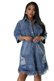 Women's Denim Long Dress - MAXIME