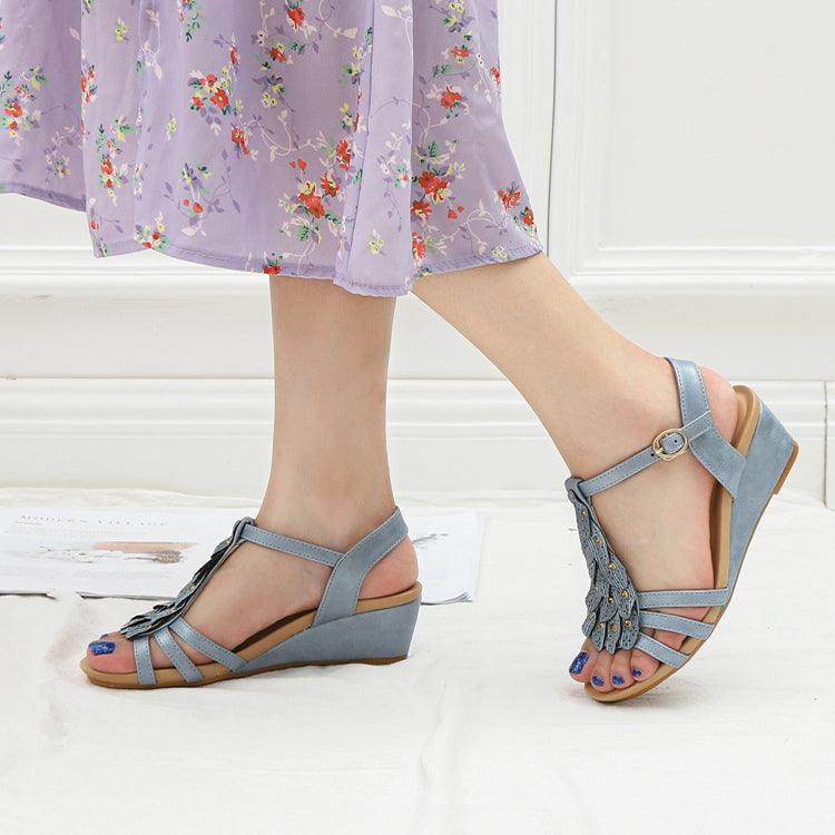 Women's Sandals Boho Bohemia Wedge Shoes Party Daily Beach Shoes - MAXIME