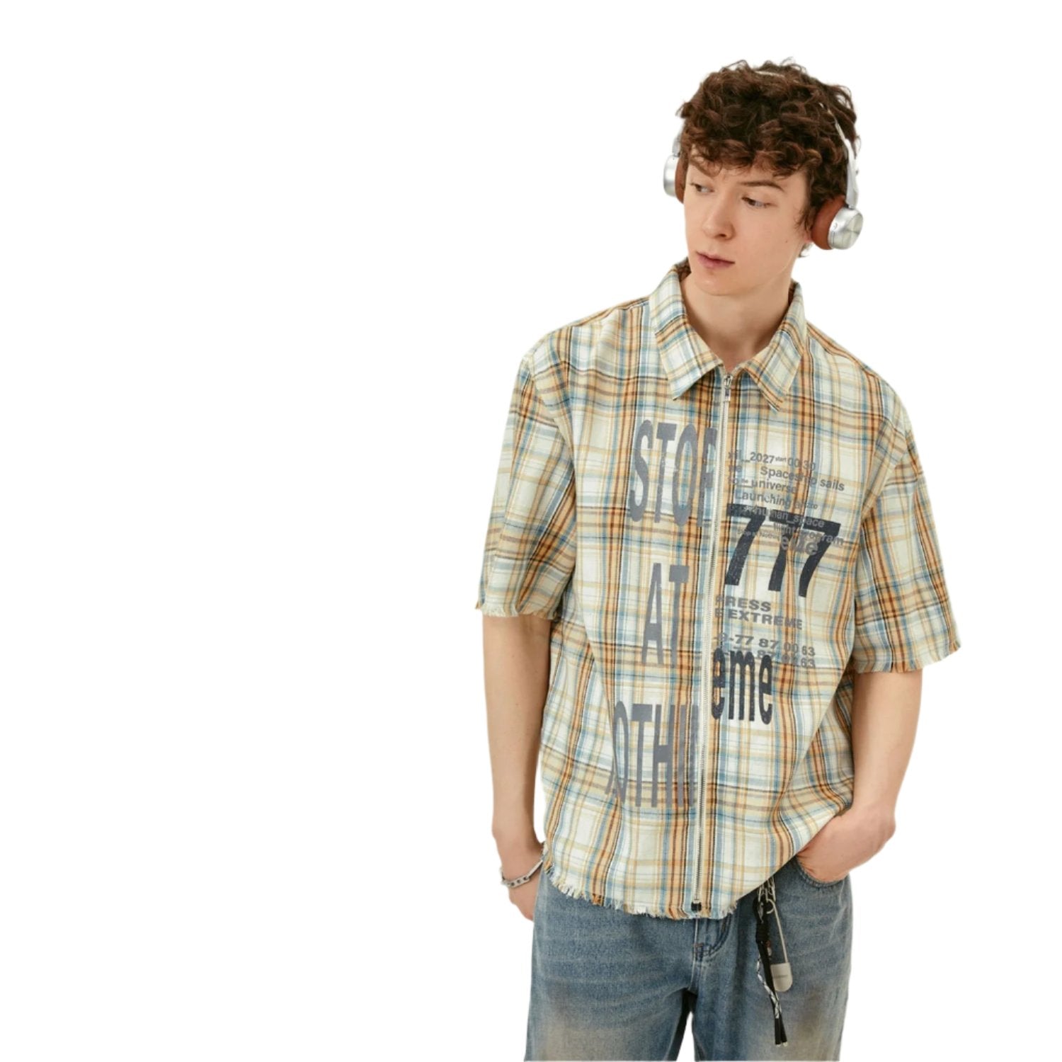 Short Sleeve Plaid Shirt - MAXIME