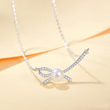 Women's Bow Pearl Necklace Micro Inlaid Zircon - MAXIME