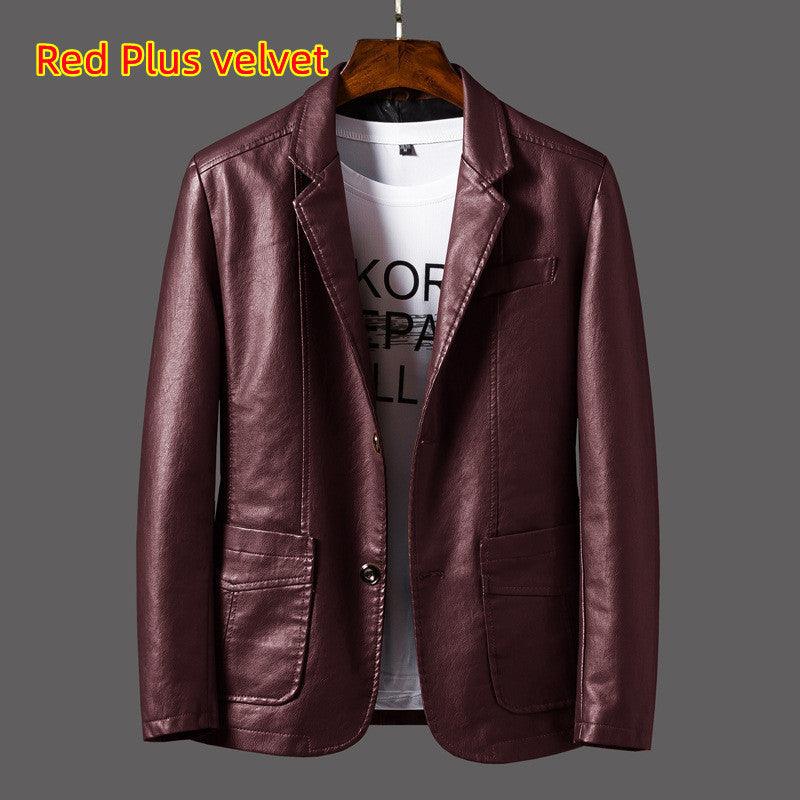 Leather Jacket Thin Lapel - MAXIME