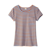 Orange Grey Striped Tshirt