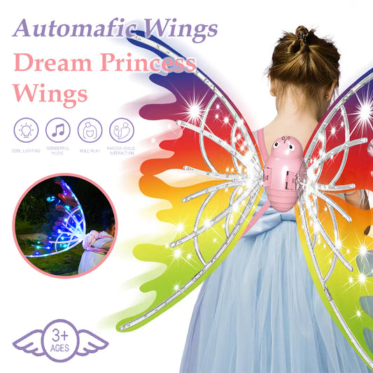 Girls Electrical Butterfly Wings With Lights Glowing Shiny Dress - MAXIME