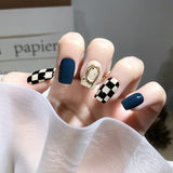 Ashionable Blue And Graffiti Pattern Wearable Nails - MAXIME