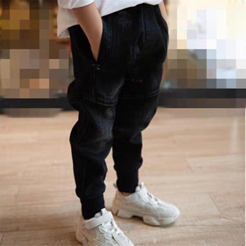 Kids Black Jeans Spring And Autumn Pants - MAXIME