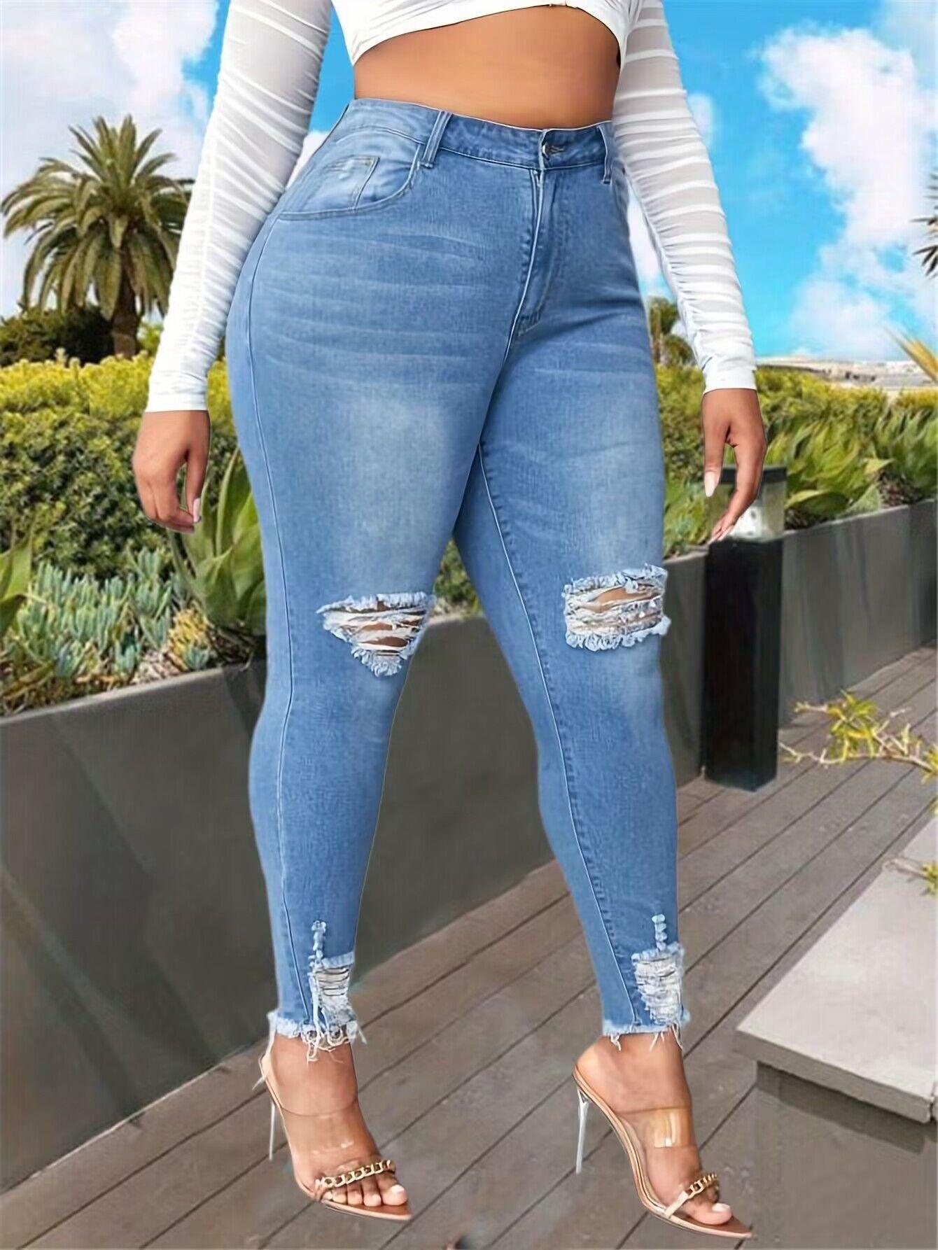 Ripped Plus Size Jeans - MAXIME