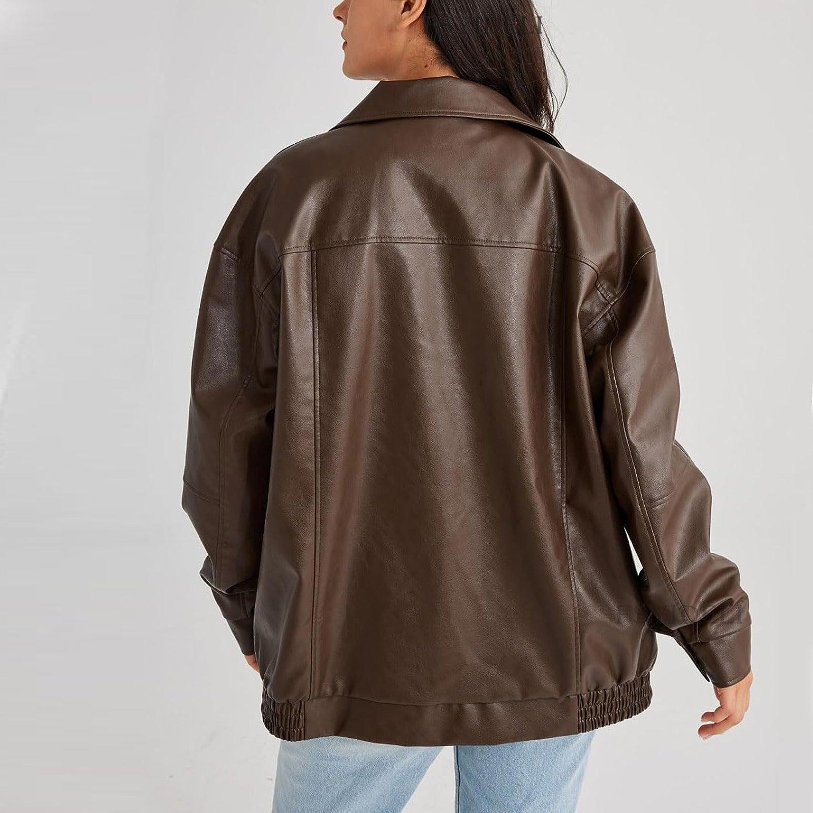 Leather Coat Women's - MAXIME