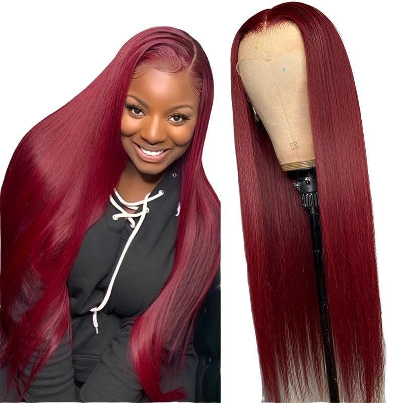 Full Headgear Long Straight Front Lace Wig Smooth Hair - MAXIME