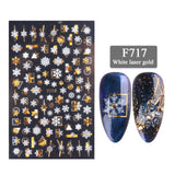 3D Christmas Series Two-color Golden Thin Stickers Nail Art Design Nail Art Stickers - MAXIME