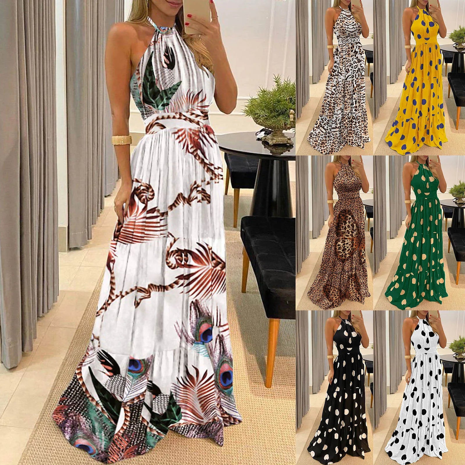 Women Maxi Dress Sexy Summer Dress Robe - MAXIME