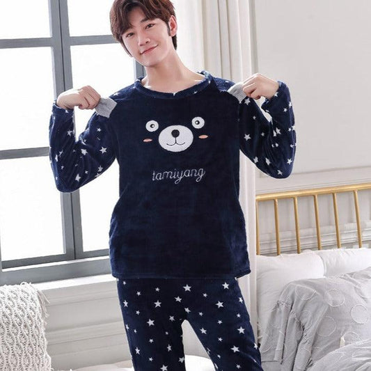 Thickened Plus Cartoon Men's Pajamas - MAXIME