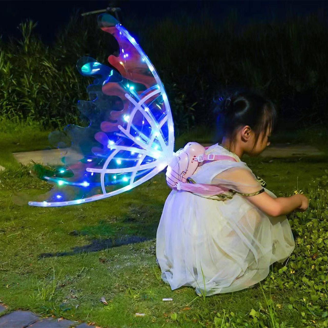 Girls Electrical Butterfly Wings With Lights Glowing Shiny Dress - MAXIME