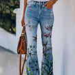 Casual Pants With Flowers - MAXIME