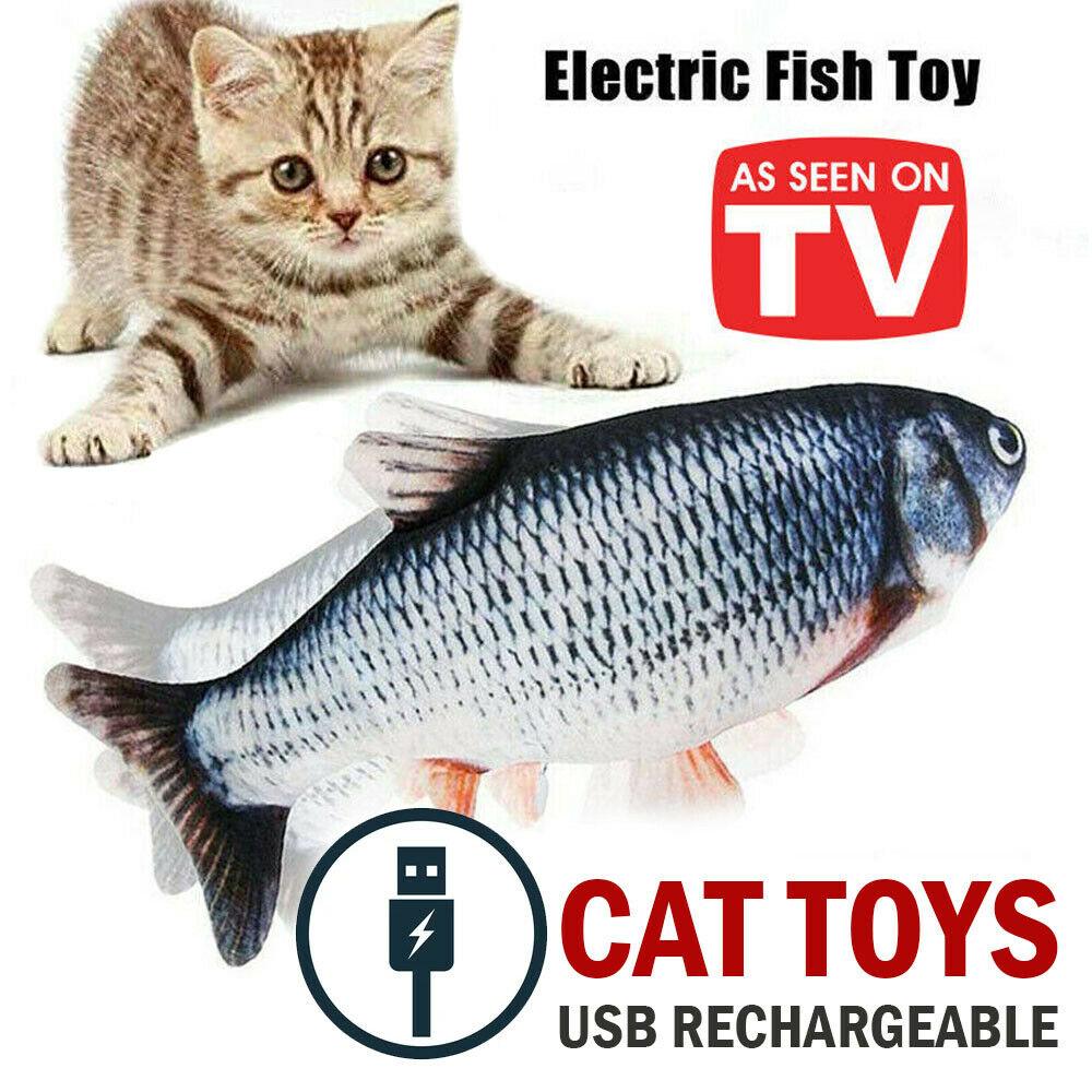 Electric Fish Cat Toy Realistic Interactive Kicker Jumping Dancing Kitten Toys - MAXIME