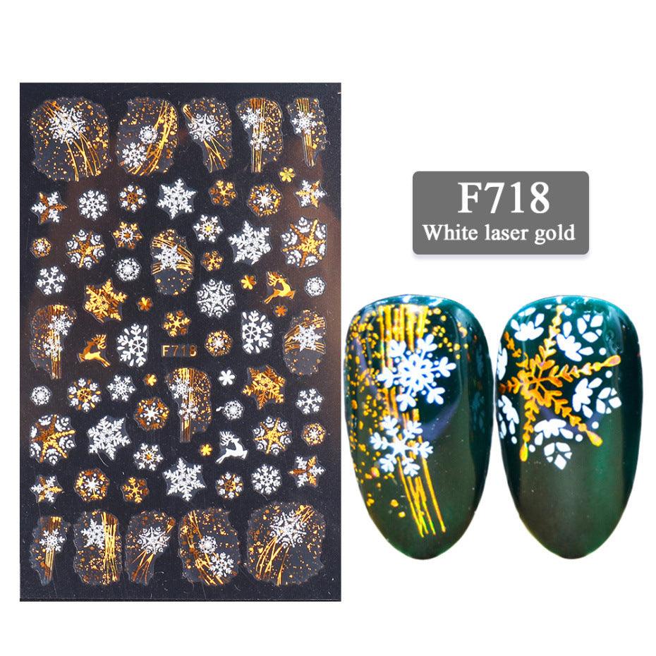 3D Christmas Series Two-color Golden Thin Stickers Nail Art Design Nail Art Stickers - MAXIME