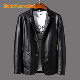 Leather Jacket Thin Lapel - MAXIME