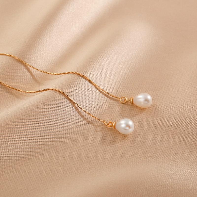 Temperament Long Pearl Eardrop Trendy - MAXIME