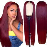 Full Headgear Long Straight Front Lace Wig Smooth Hair - MAXIME