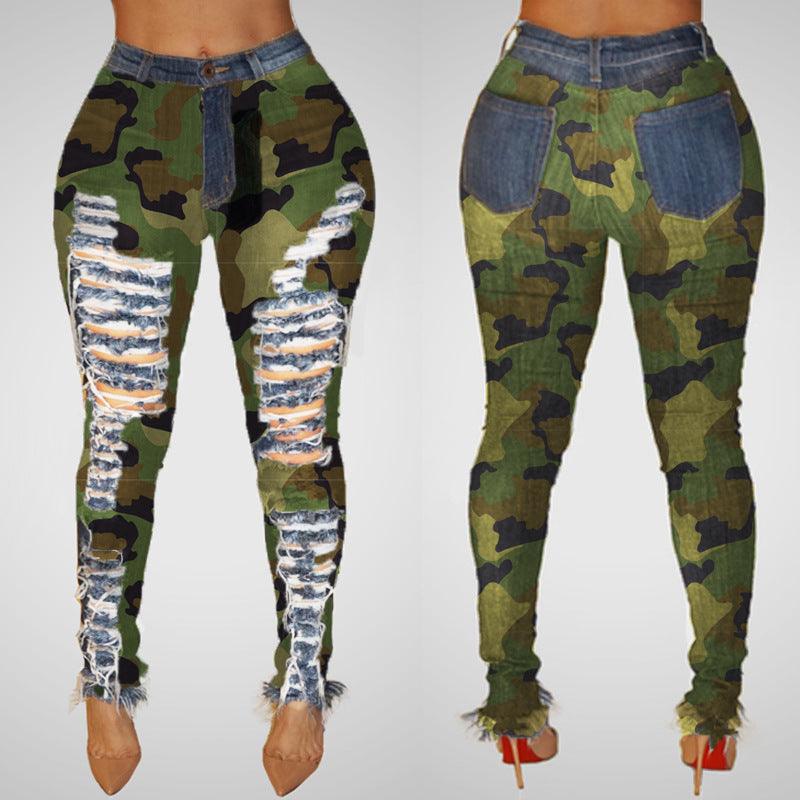 Personality Leggings Camouflage Feet Pants - MAXIME