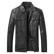 Leather Slim Lapel Casual Leather Jacket - MAXIME