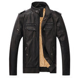 Leather Jacket Plus Velvet Washed - MAXIME