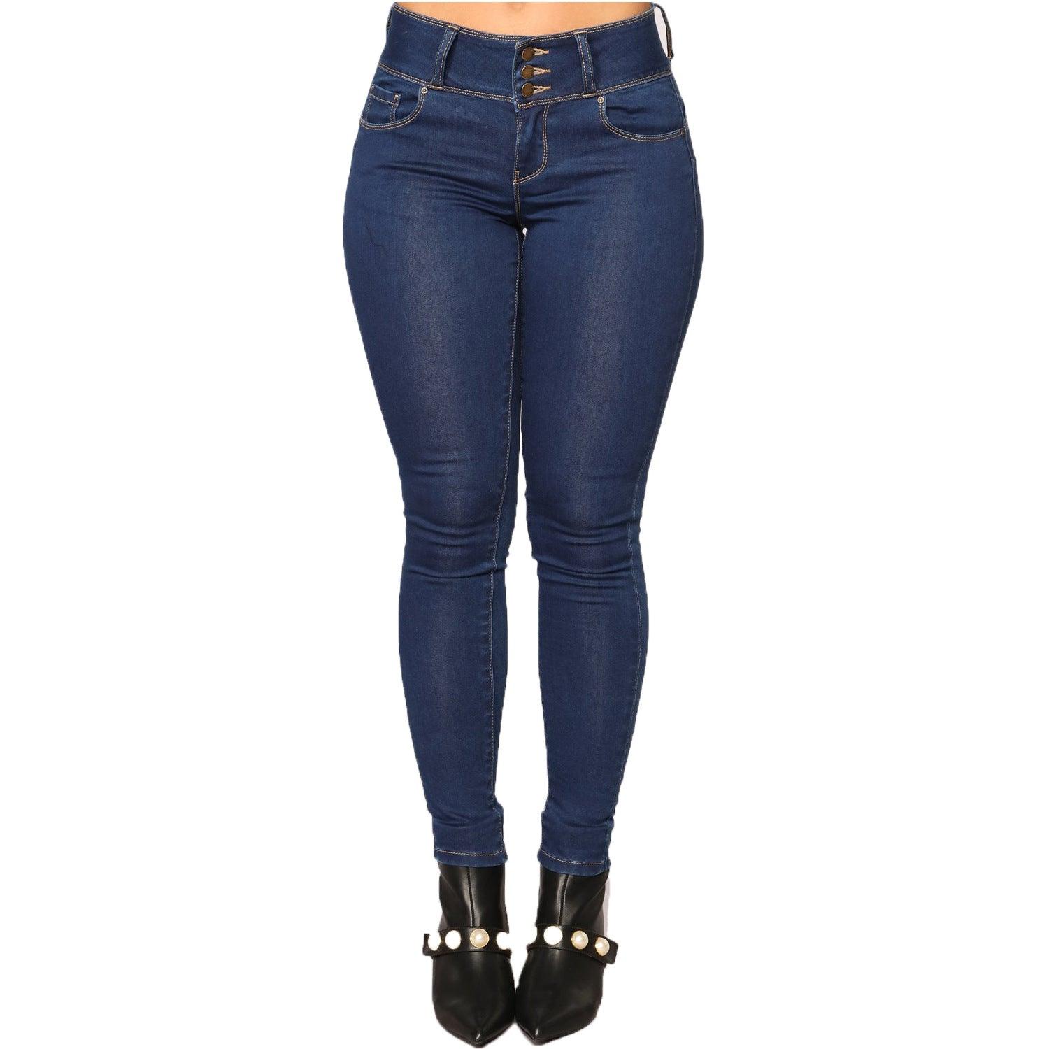 Hip-lifting Slim-fit Wide-waisted Denim Trousers - MAXIME