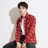 Maxime Casual Plaid Long Sleeved Shirt - MAXIME