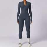 Zipper Long Sleeve Jumpsuit Yoga Fitness