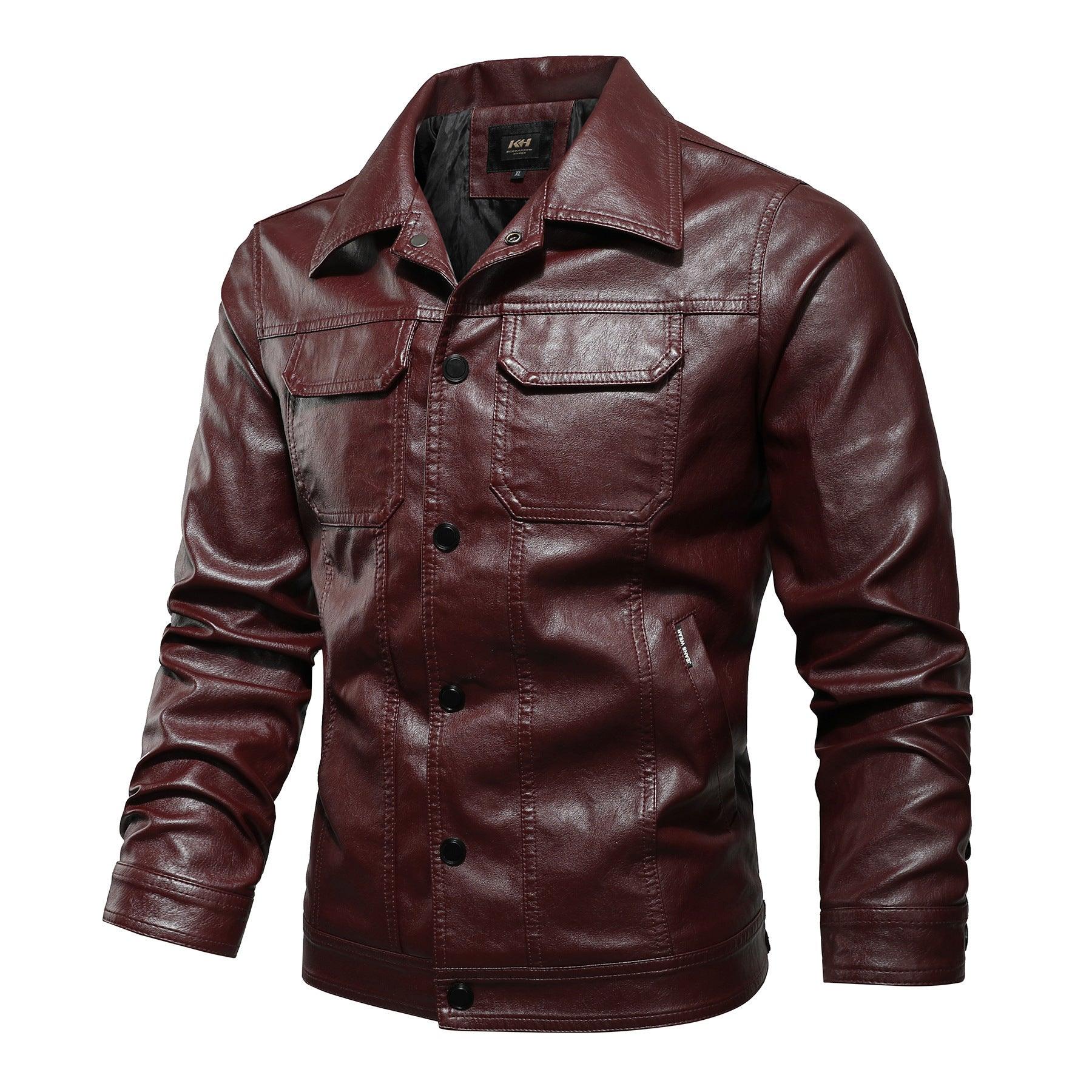 Men's Spring And Autumn Leather Jacket - MAXIME