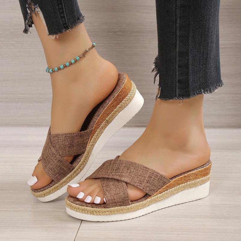 Women Hemp Wedge Sandals - MAXIME