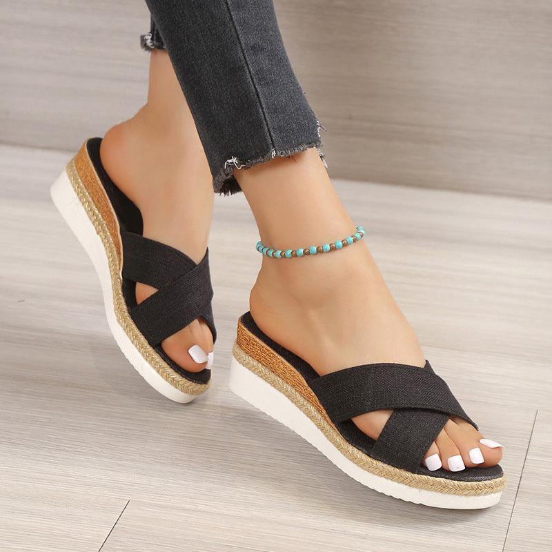 Women Hemp Wedge Sandals - MAXIME