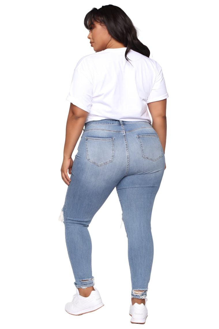 Stretch Ripped Women Plus Size Jeans Plus Size Jeans - MAXIME