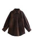 Woolen Shirt Top Spring Winter New Loose Coat - MAXIME