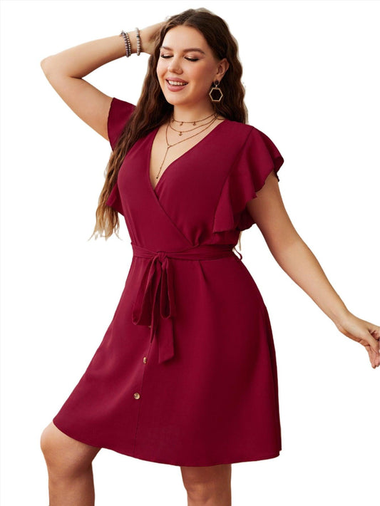 Summer Plus Size Ladies Deep V Party Dresses - MAXIME