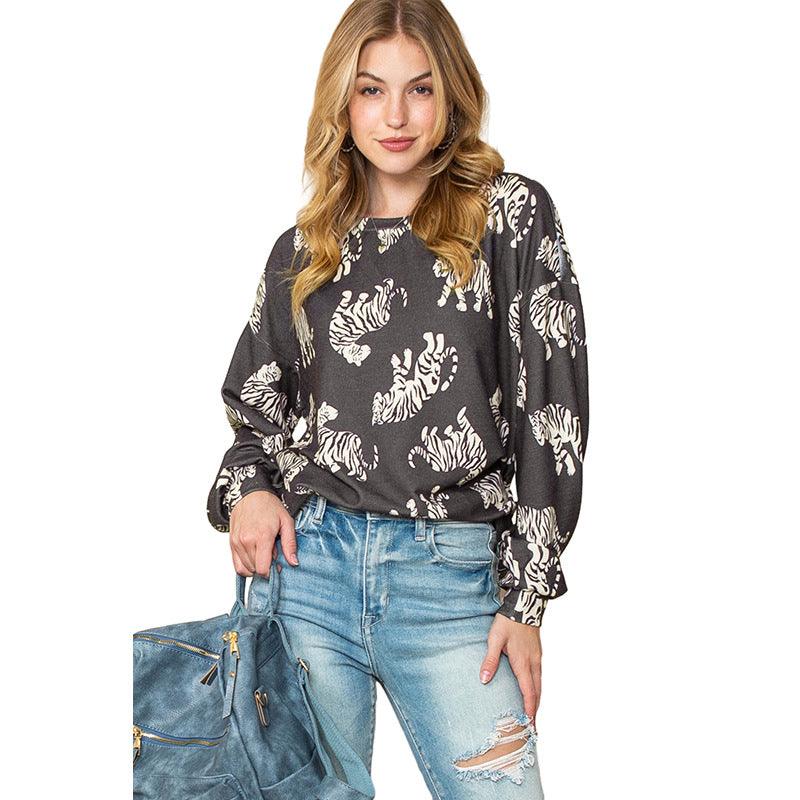 Personalized Printed Loose Body Covering Sweater For Women - MAXIME