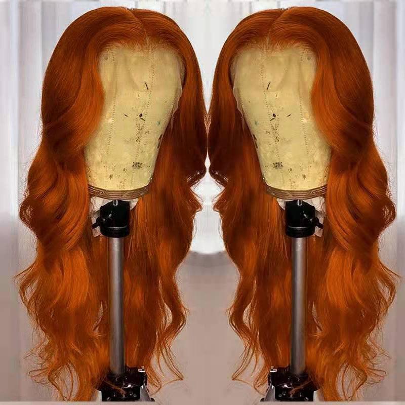 European And American Dark Orange Wig Hair Set Smooth Hair - MAXIME