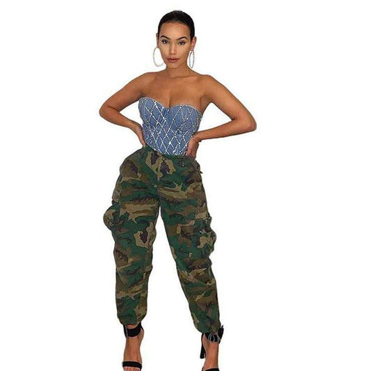 Maxime Casual Camouflage Cropped Pants - MAXIME