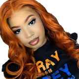 European And American Dark Orange Wig Hair Set Smooth Hair - MAXIME