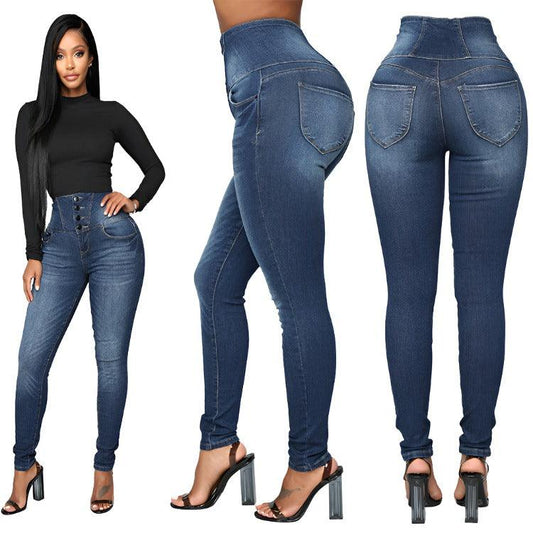 Women's High Waist Slim Jeans - MAXIME